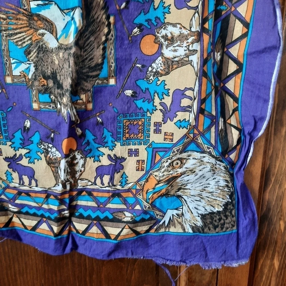 Vintage Paris Accessories Made in USA purple aztec wolf moose eagle hand…
